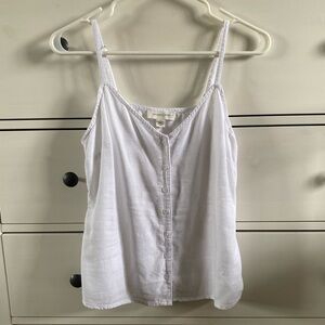 Treasure & Bond White Button Down Tank Top